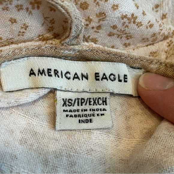 American Eagle Outfitters Patchwork Swing Dress Sz XS AE Back Tie Pockets Lined - Picture 5 of 7